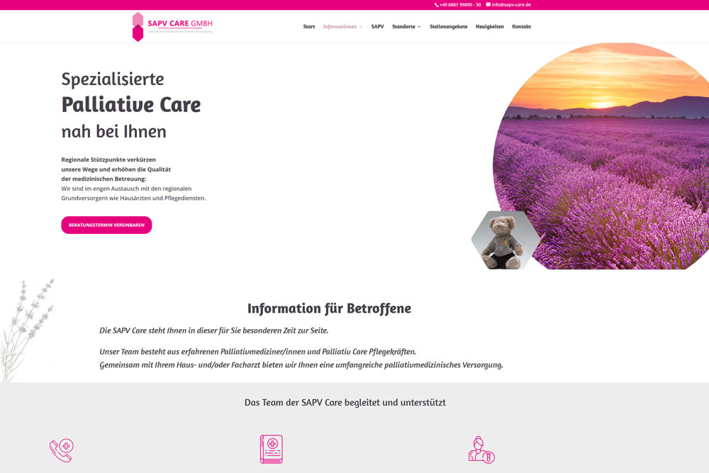 Die neue SAPV Care Homepage